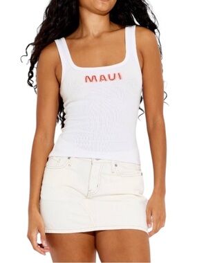 Wild Fable White Maui Beaded Tank Top NWT